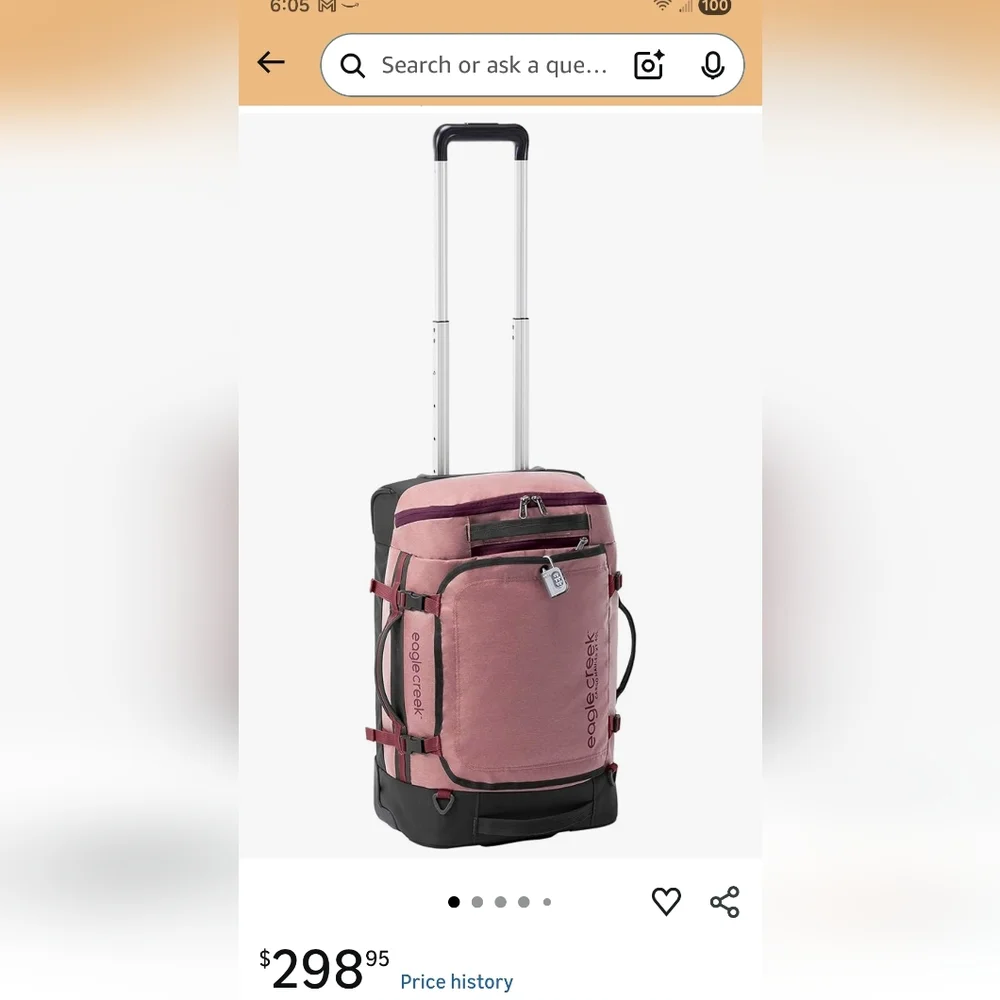 Eagle Creek Cargo Hauler XT Wheeled Duffel International Carry On, Earth Red NWT - Picture 7 of 7